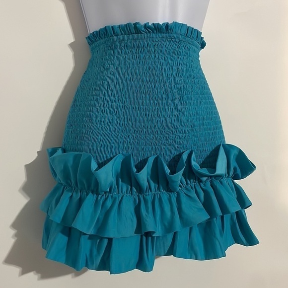 Do+be DO + Be Women’s Bright Blue Ruffle Mini Skirt! - Picture 4 of 7